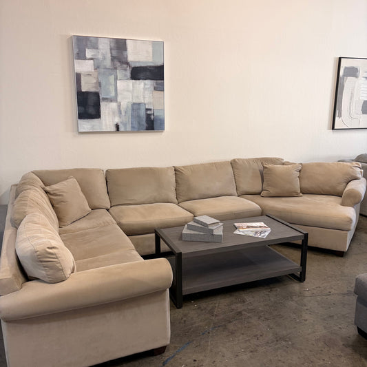 Mocha Beige 3 Piece Oversized U-Shaped Sectional