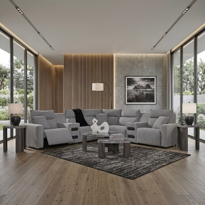 Maverick 7-Piece Dual Power Reclining Sectional with Audio Consoles