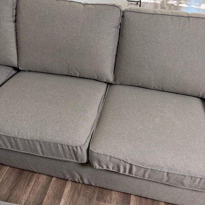 Ikea Gray L Shaped Sectional with Ottoman