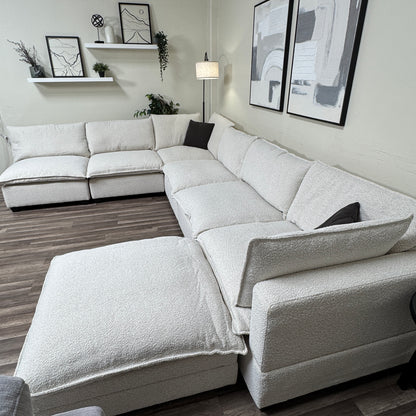 New In Box Cloud Boucle Modular Sectional - 7 Piece