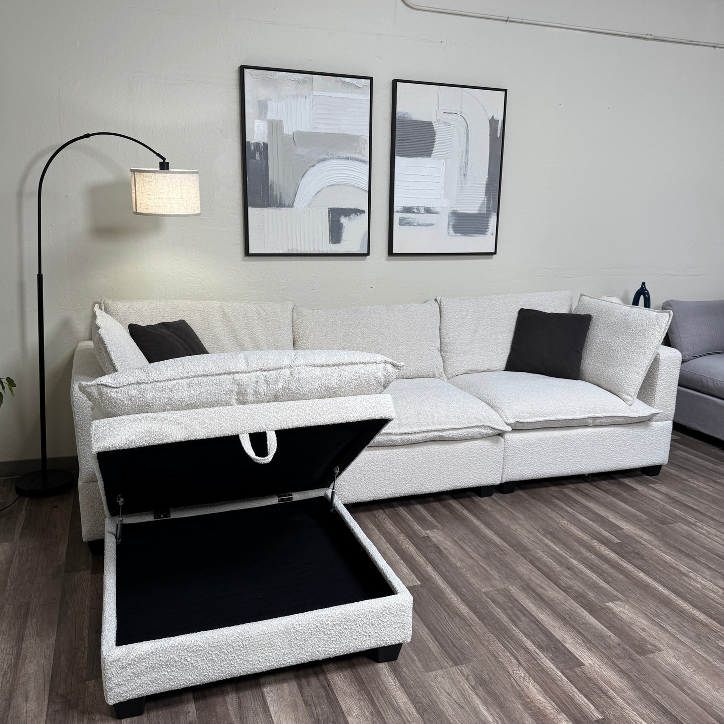 New In Box Cloud Boucle Modular Sectional - 4 Piece