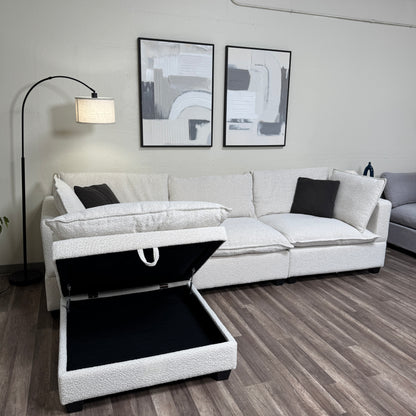 New In Box Cloud Boucle Modular Sectional - 4 Piece