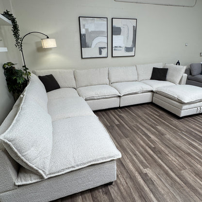 New In Box Cloud Boucle Modular Sectional - 7 Piece