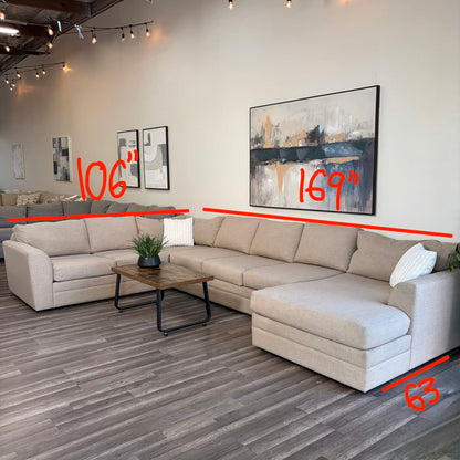 Oversized Beige U Shaped Sectional