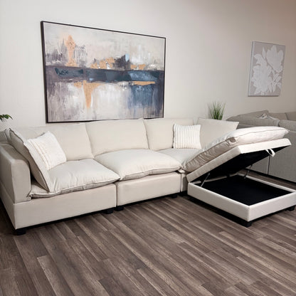 Sonoma Cloud 4-Piece Modular Sectional - Linen Sand