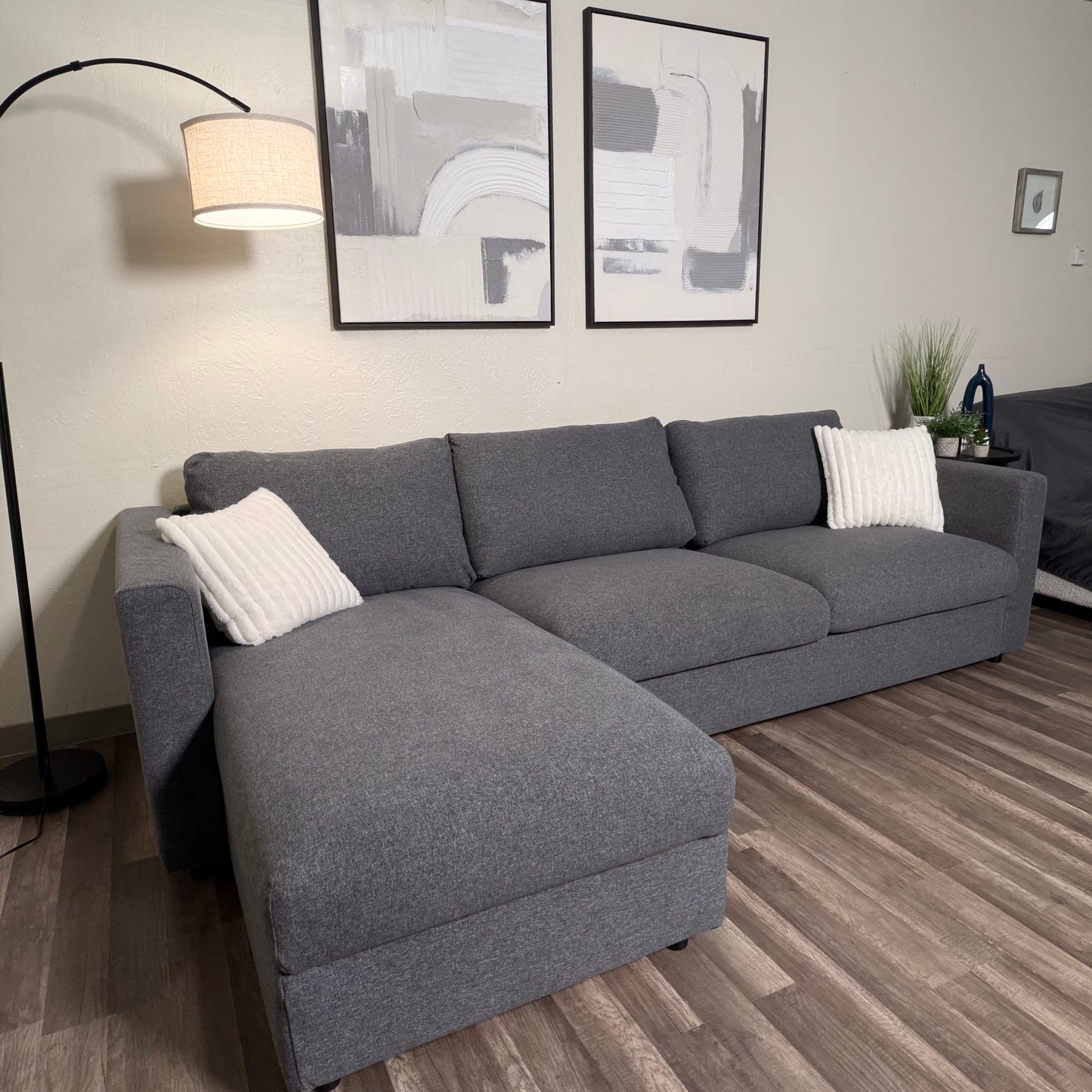 Ikea Finnala Gray Sectional with Storage