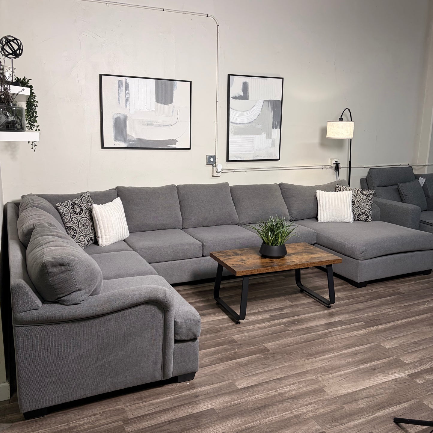 Oversized U Shape Gray Sectional