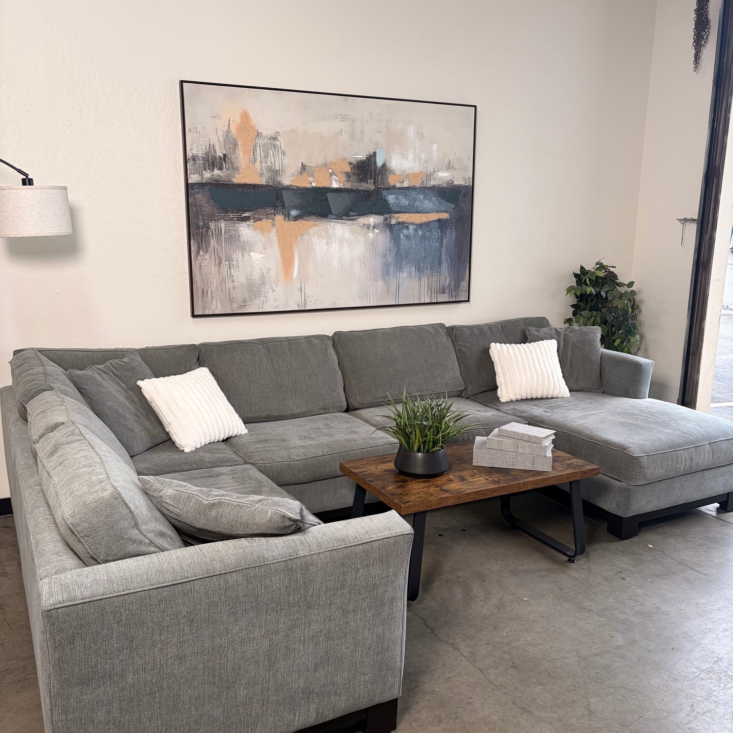 Macys Gray U Shaped Sectional