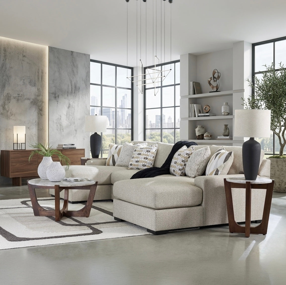 Trinity 3-Piece Double Chaise Sectional