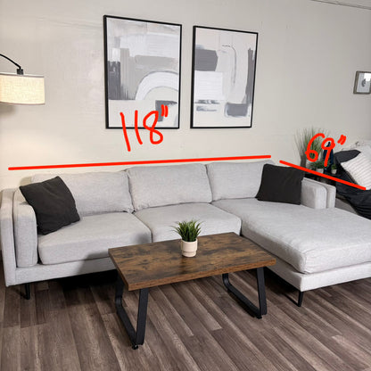Living Spaces Light Gray Sectional