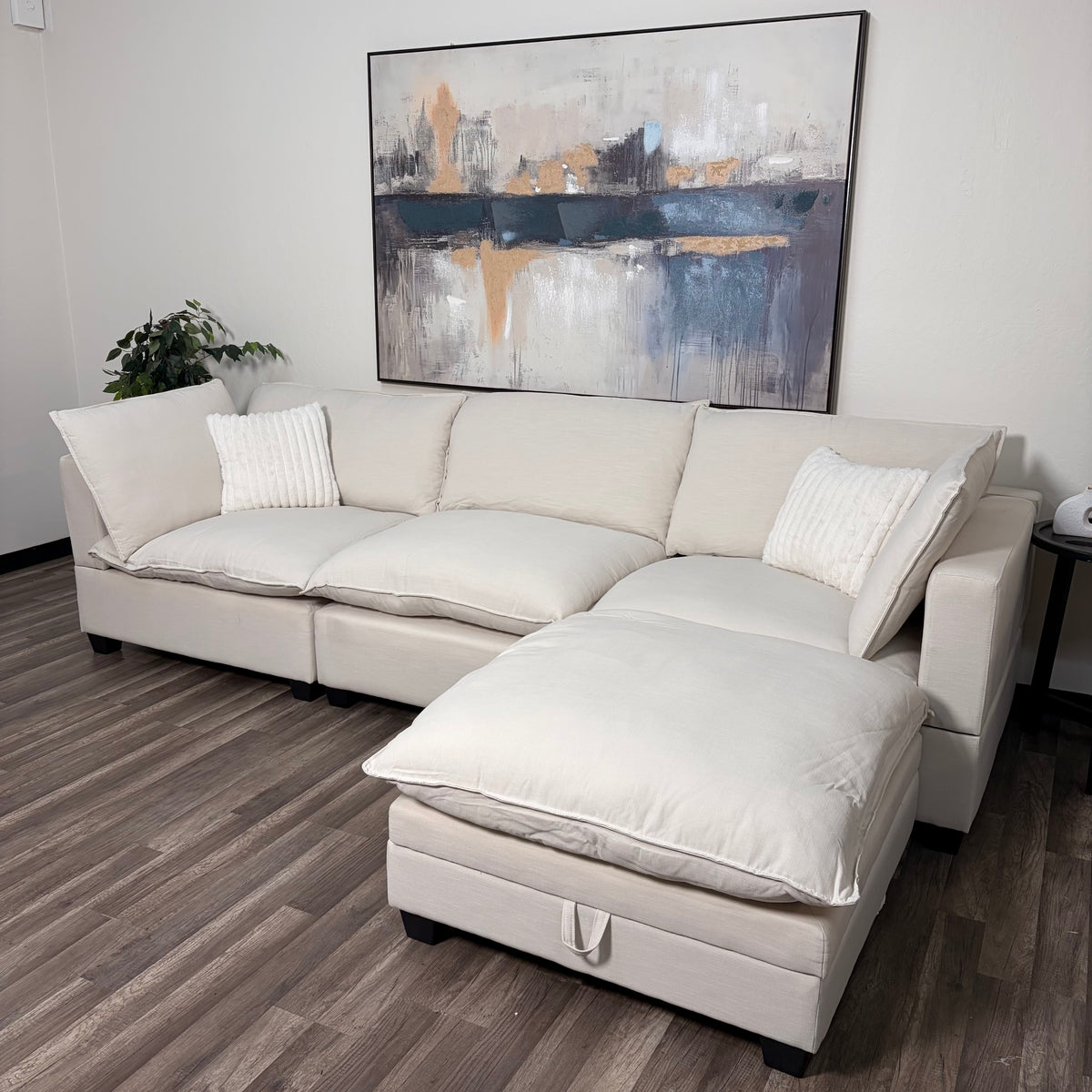 Sonoma Cloud 4-Piece Modular Sectional - Linen Sand