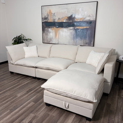 Sonoma Cloud 4-Piece Modular Sectional - Linen Sand