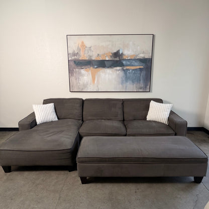 Gray Sectional with Ottoman Storage