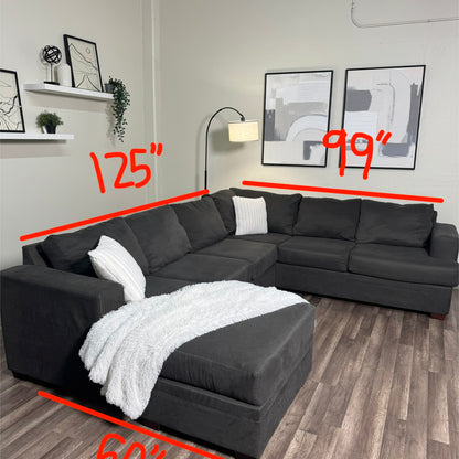 Living Spaces Dark Gray U Shaped Sectional