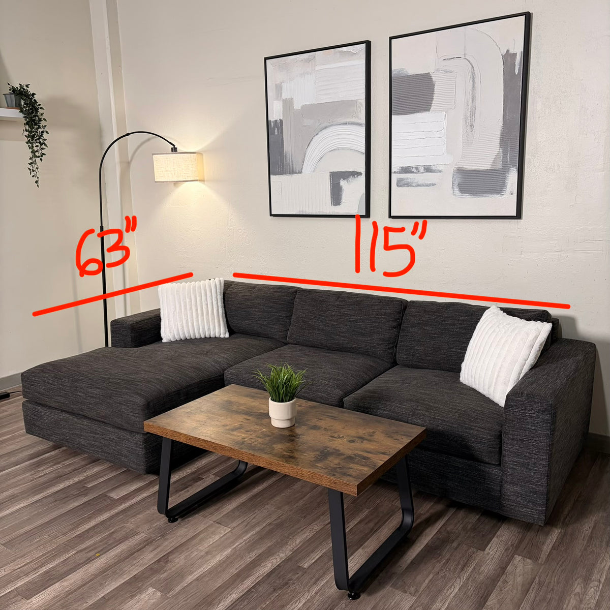Dark Gray West Elm Sectional