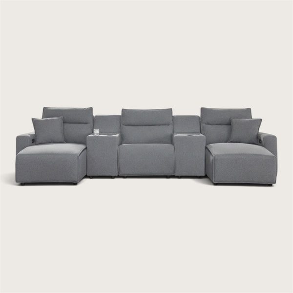 Maverick 5-Piece Dual Power Reclining Sectional with Double Chaise and Consoles