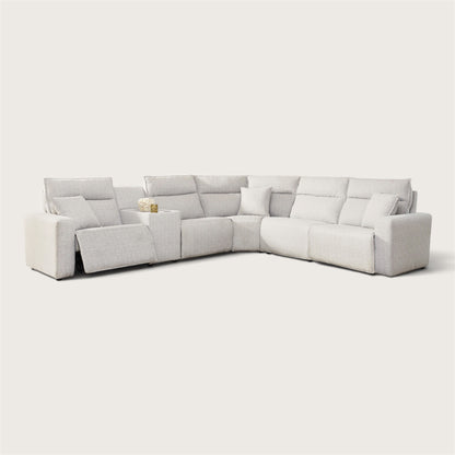 Maverick 6-Piece Dual Power Reclining Sectional with 3 Reclining Seats and Console