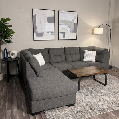 Living Spaces Gray L Shaped Sectional