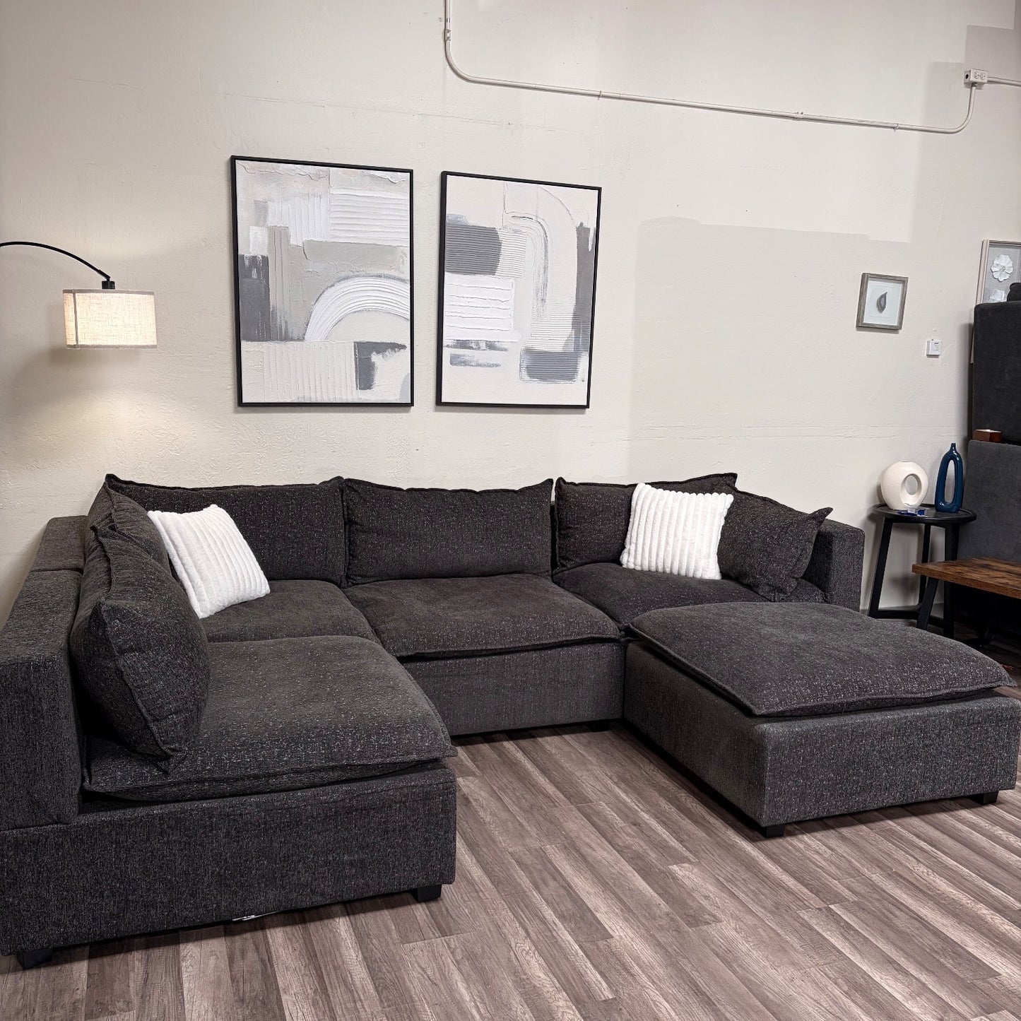 Albany Park Cloud Modular Gray Sectional Couch