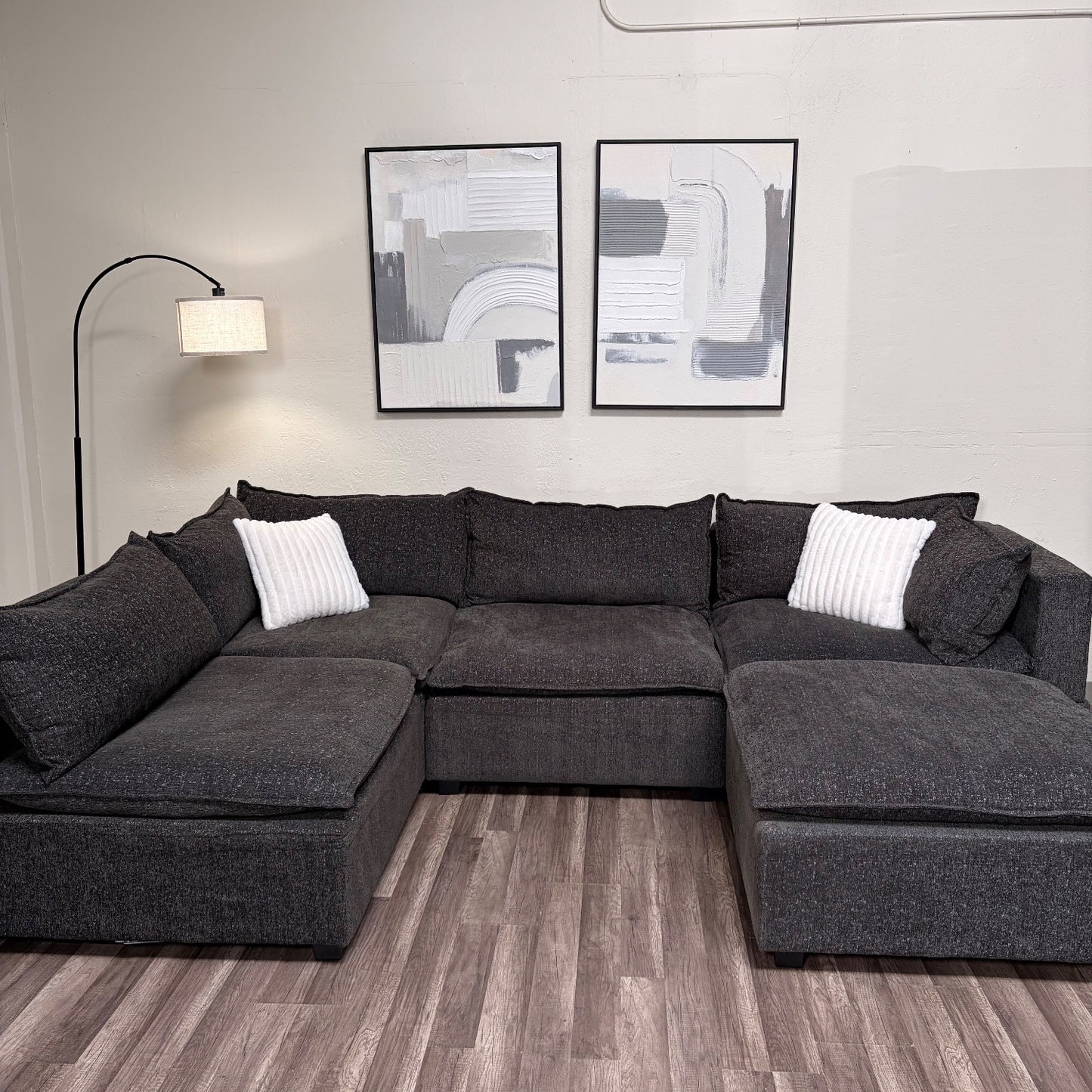 Albany Park Cloud Modular Gray Sectional Couch