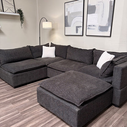Albany Park Cloud Modular Gray Sectional Couch