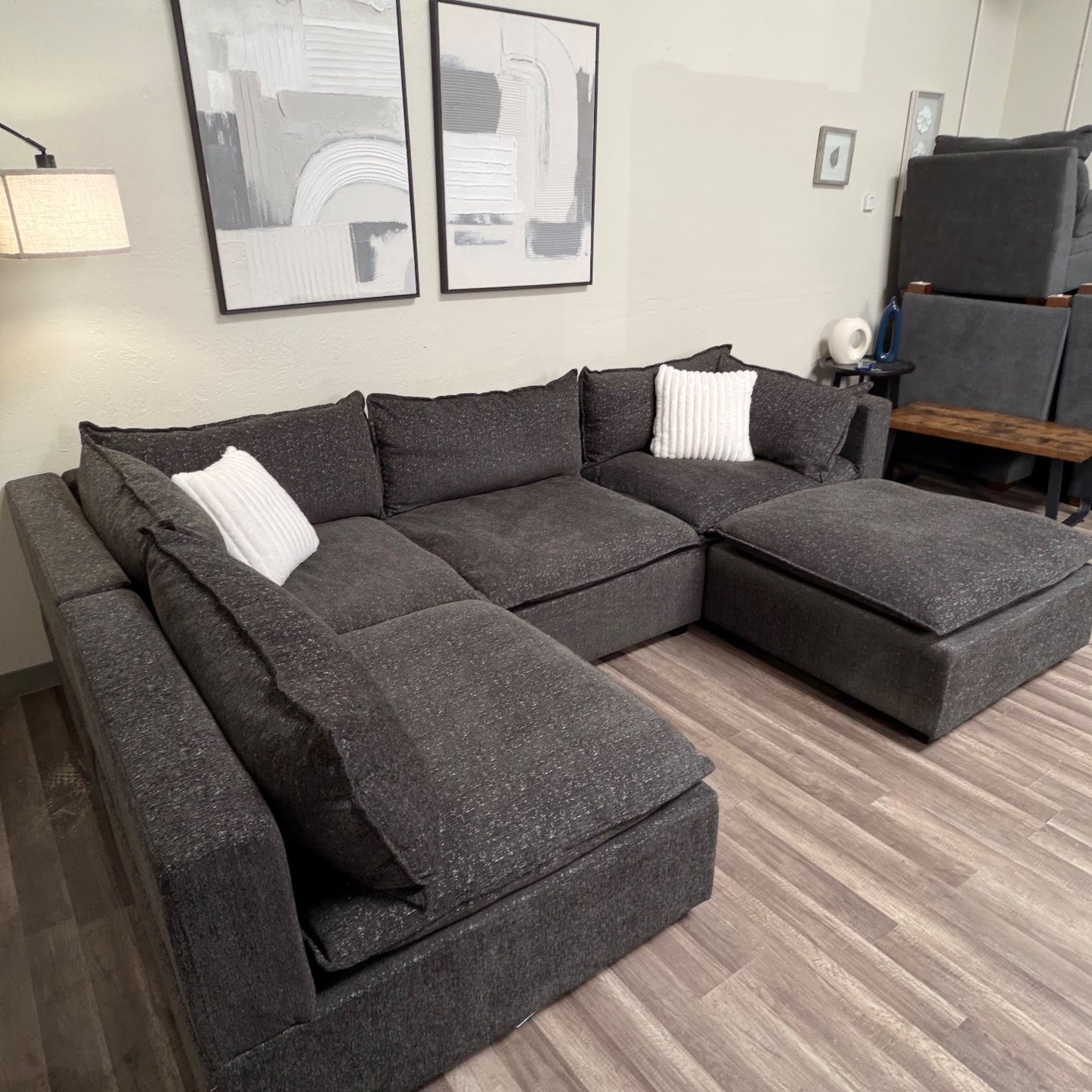 Albany Park Cloud Modular Gray Sectional Couch