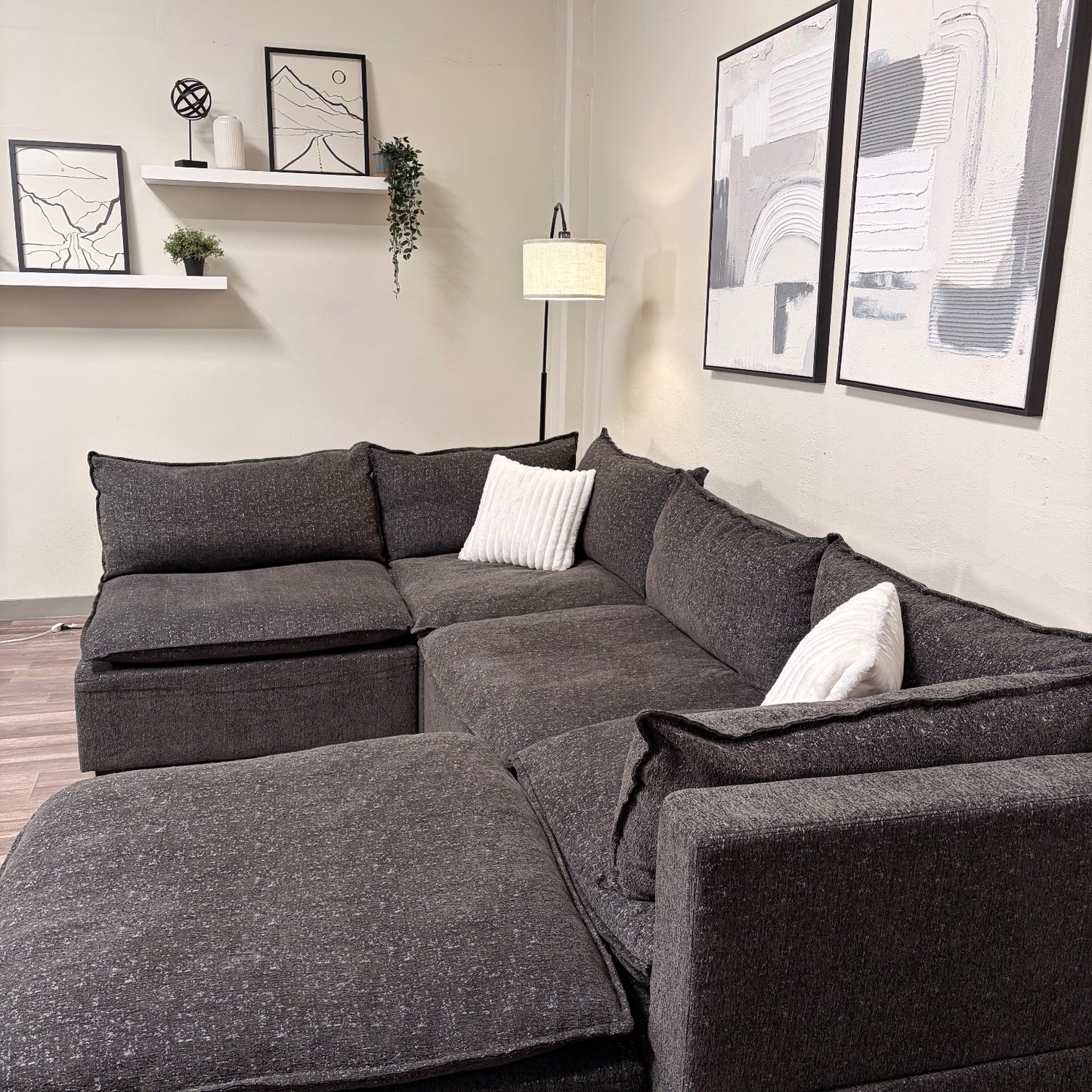 Albany Park Cloud Modular Gray Sectional Couch