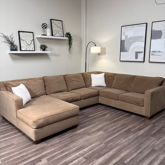 Brown U Shaped Sectional Couch