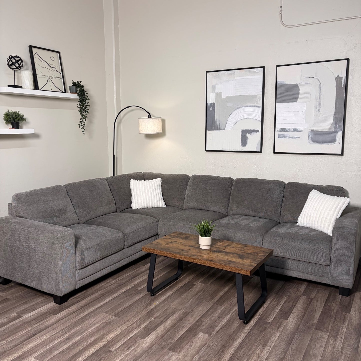 Living Spaces Gray Sectional