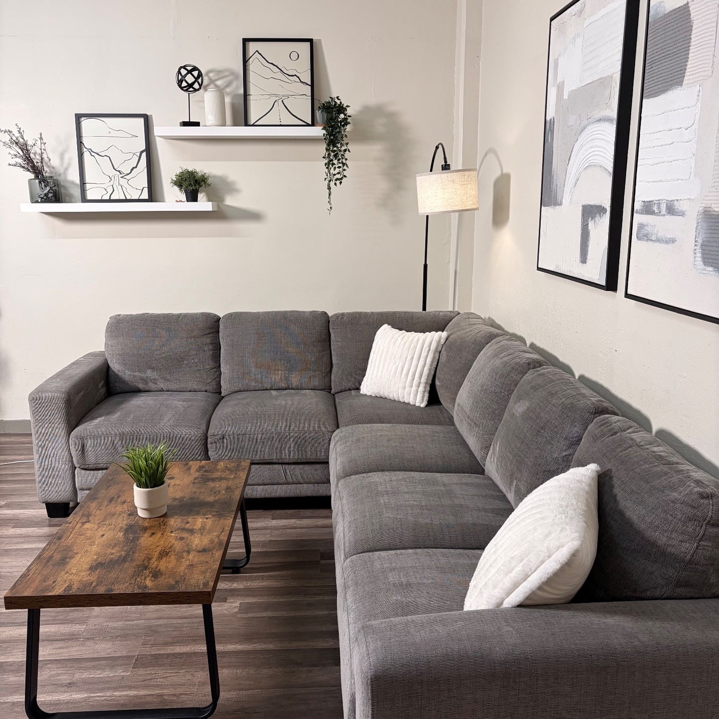 Living Spaces Gray Sectional