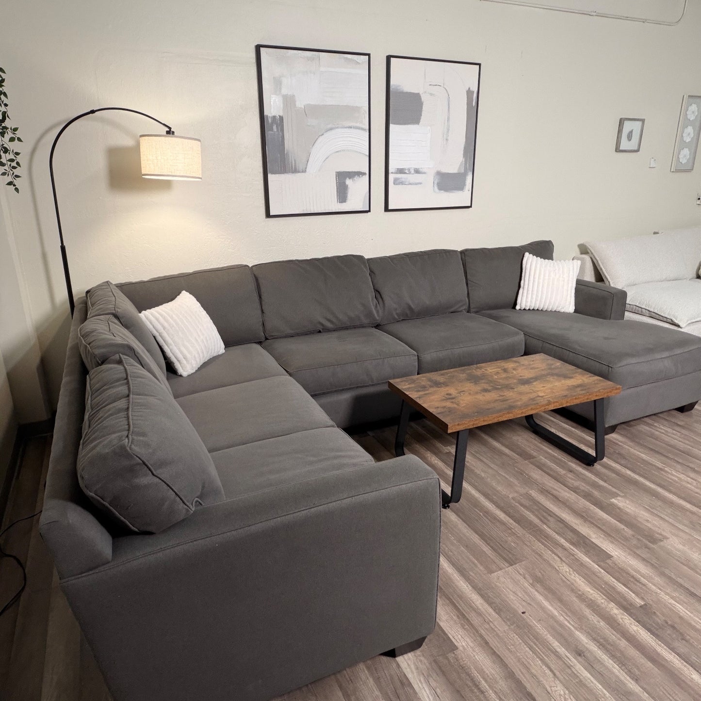 Living Spaces Gray U Shaped Sectional