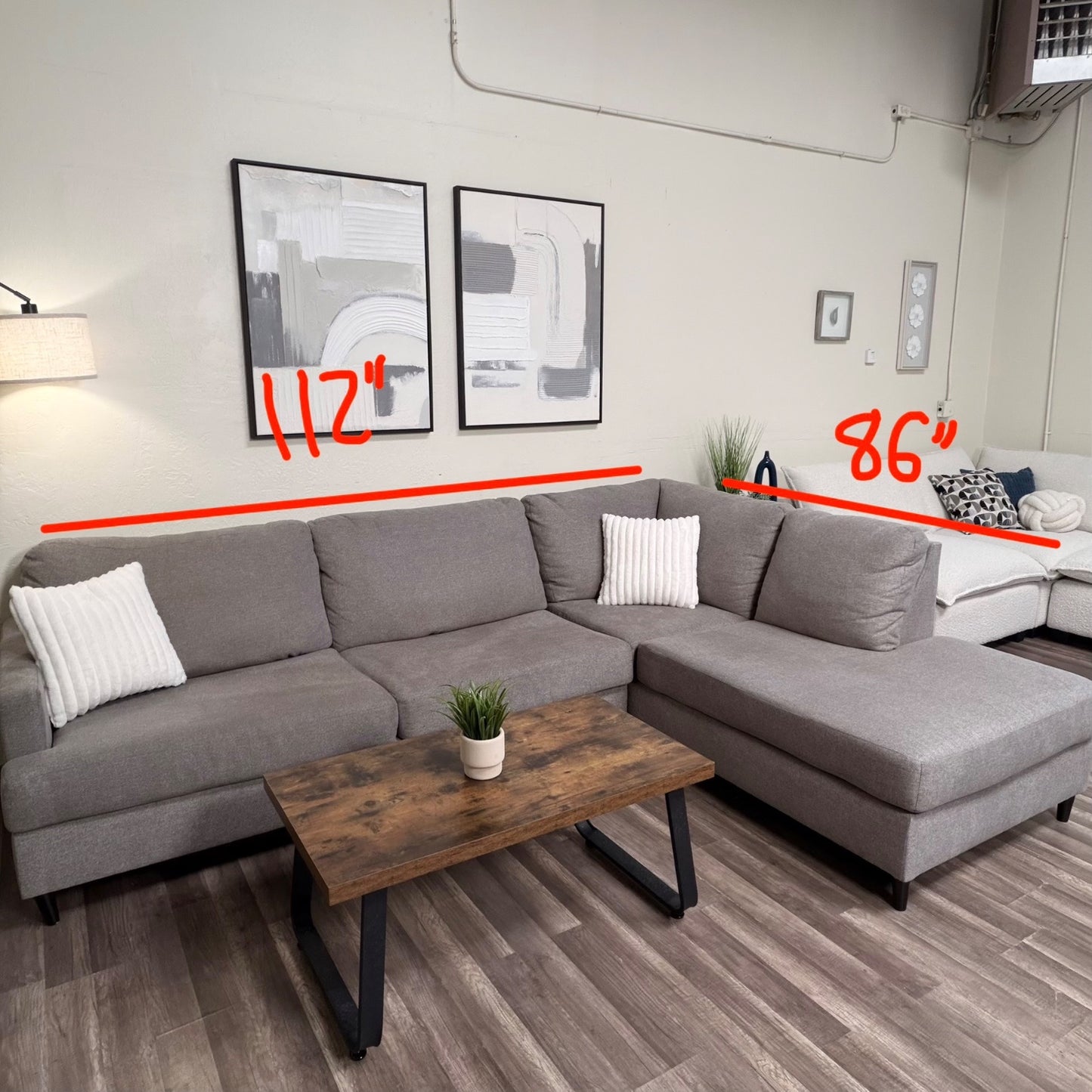 Living Spaces Gray Sectional