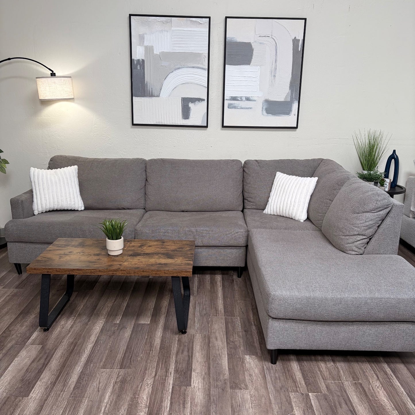 Living Spaces Gray Sectional