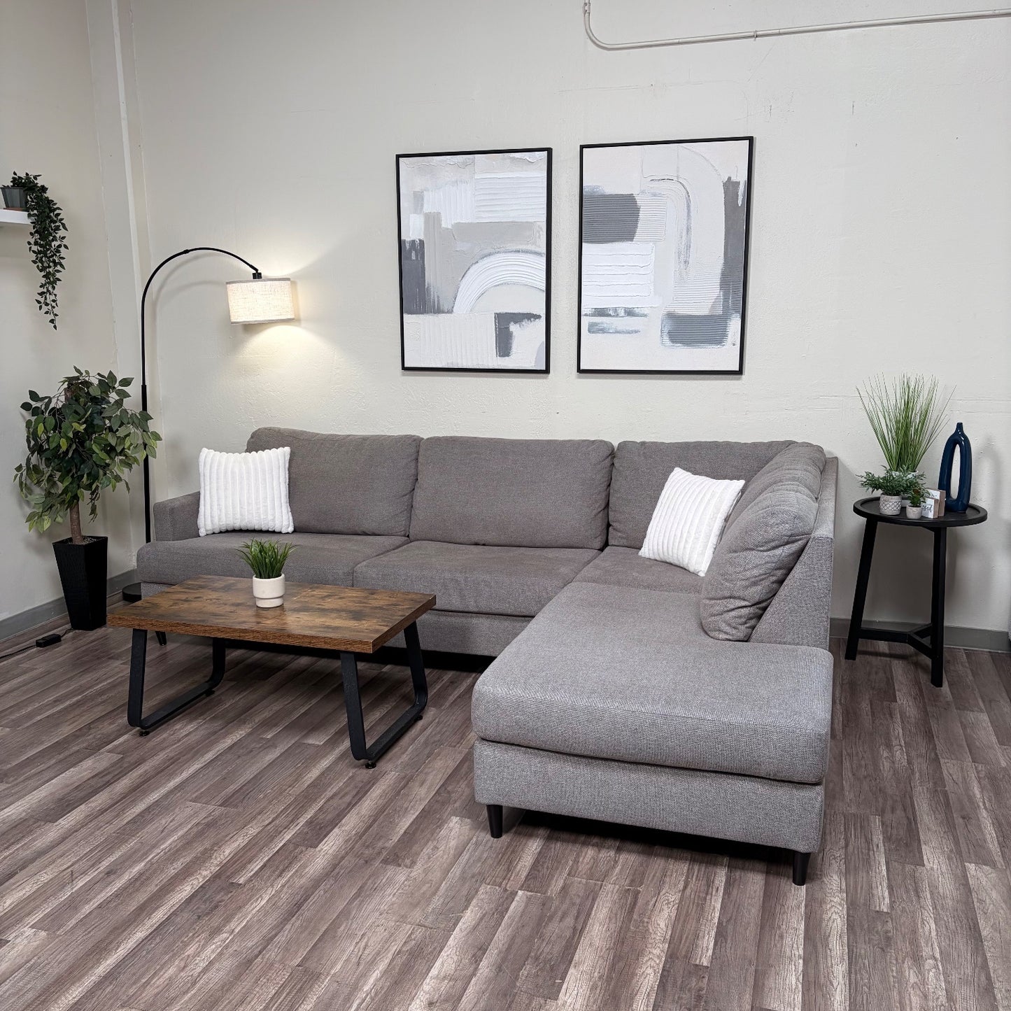 Living Spaces Gray Sectional