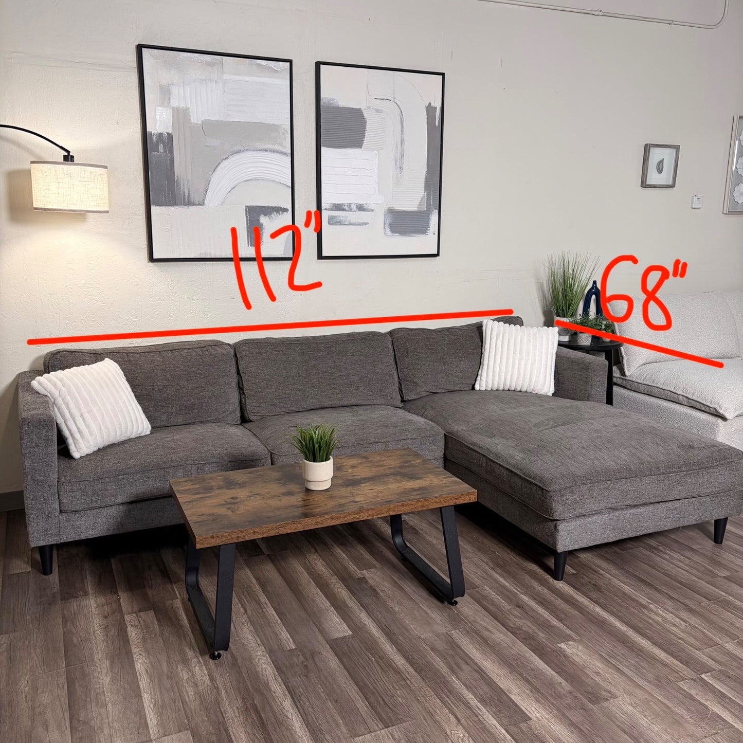 Living Spaces Gray Sectional