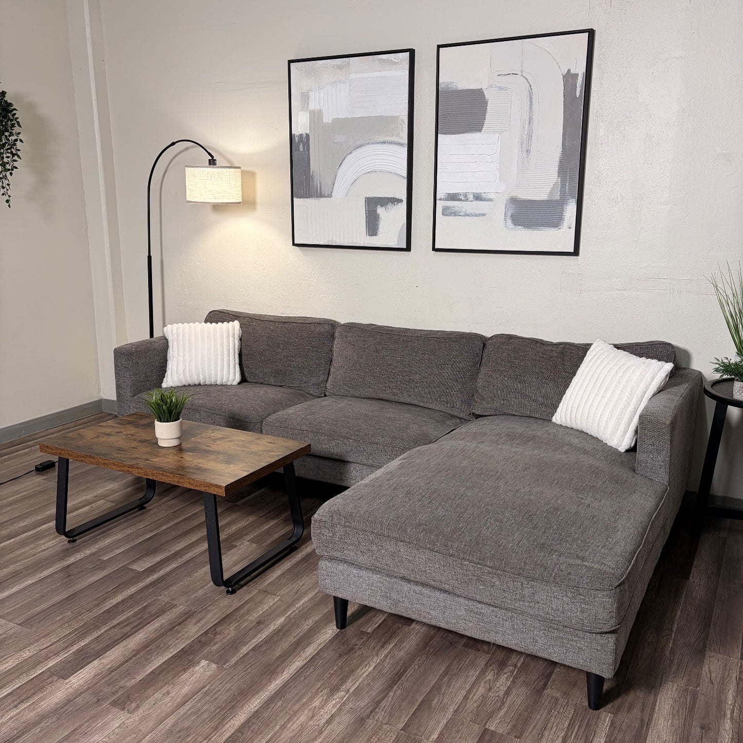 Living Spaces Gray Sectional