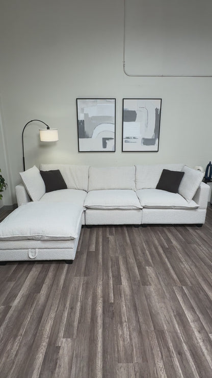 New In Box Cloud Boucle Modular Sectional - 4 Piece