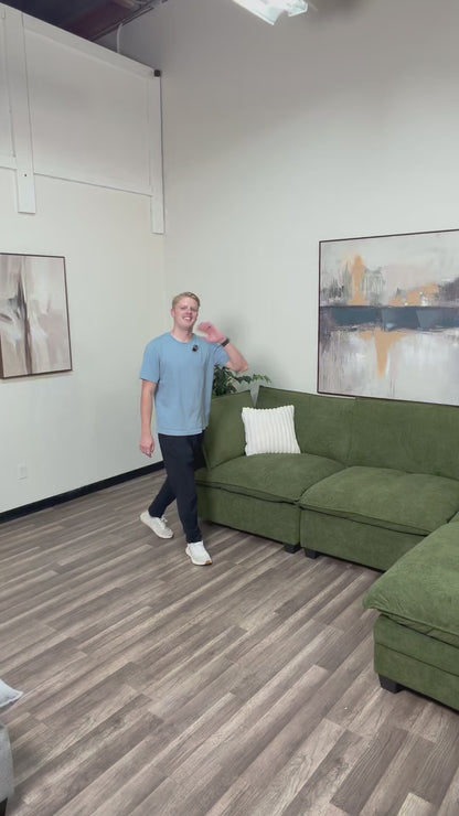 Sonoma Cloud 4-Piece Modular Sectional - Olive Green