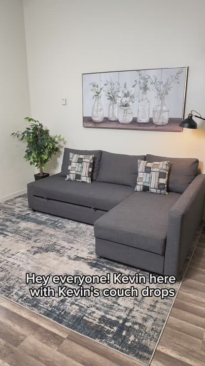 Gray IKEA Sectional Couch with Sleeper and Storage