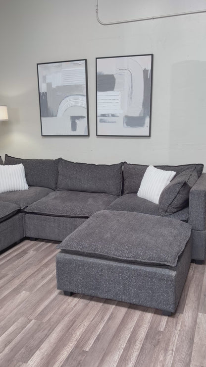 Albany Park Cloud Modular Gray Sectional Couch
